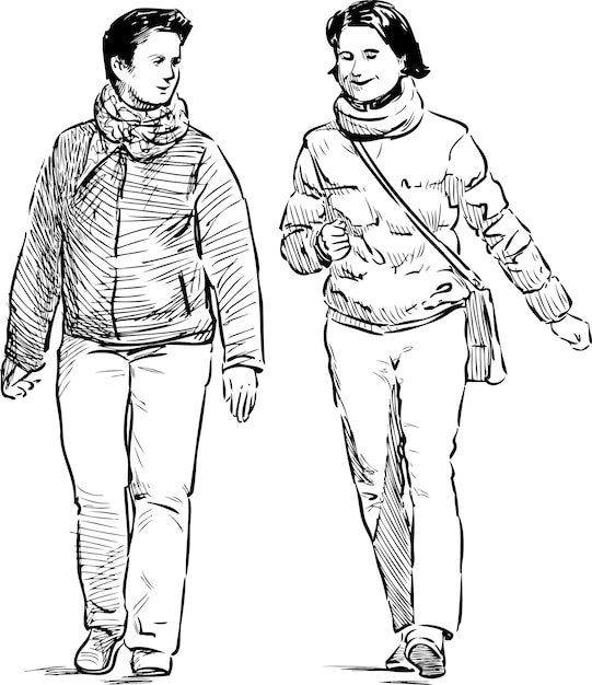 Cheerful pedestrians