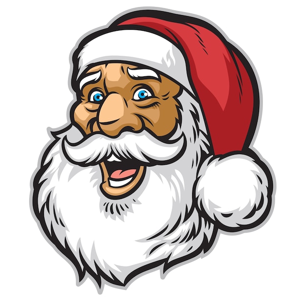 Cheerful santa claus head