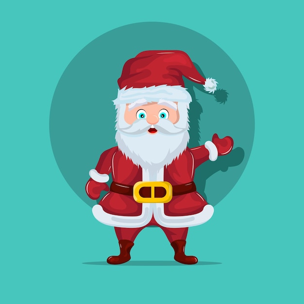 Vector cheerful santa claus waving vector