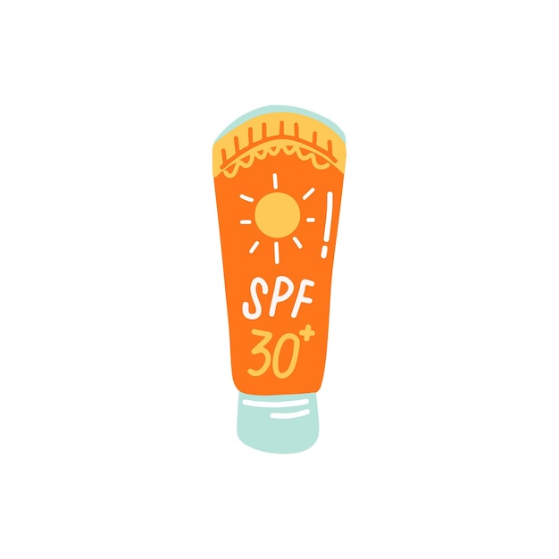 쾌활한 자외선 차단제 여름 방학 삽화