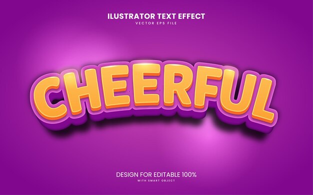 Cheerful text effect editable vector with 3d design