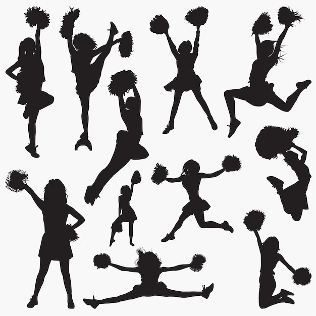 Cheerleader 2 vector silhouettes