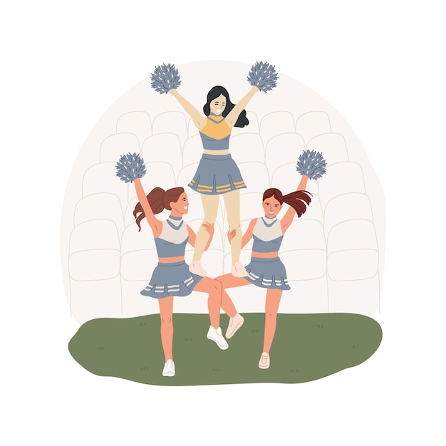 Vettore illustrazione di vettore del fumetto isolato cheerleader