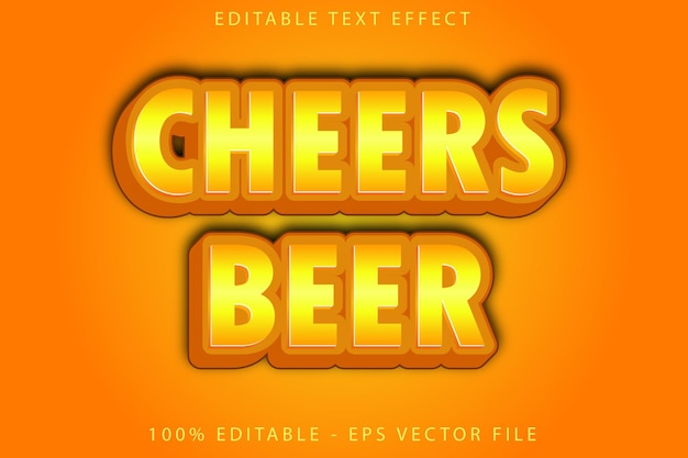 Cheers Beer Редактируемый текстовый эффект в стиле мультфильма