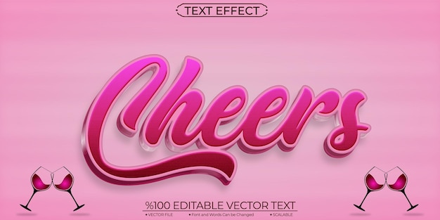 Cheers editable and scalable text effect