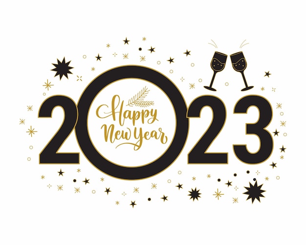 Cheers to a new year 2023 background design for Greeting Card, Banner, Poster. Vector Illustration.