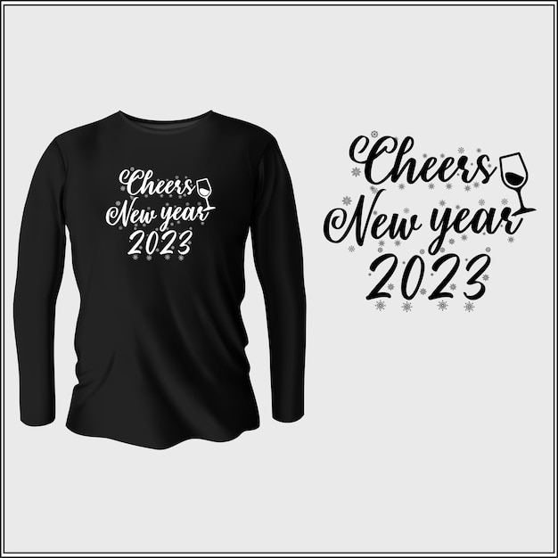 cheers new year 2023 t-shirt design with vector