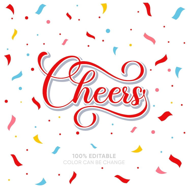 Vector cheers テンプレート ハンドレッティング カスタム カリグラフィー ベクトル