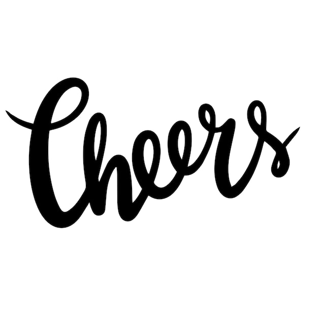 Cheers text banner on transparent background Hand drawn vector art