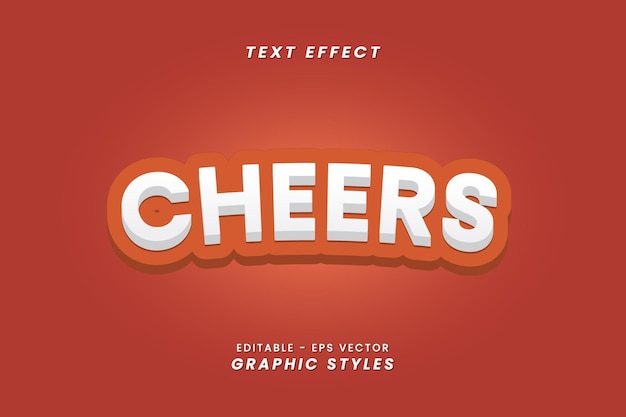 Cheers Text Effect with Editable 3D Letters