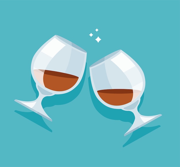 Saluti bicchieri di vino illustrazione vettoriale