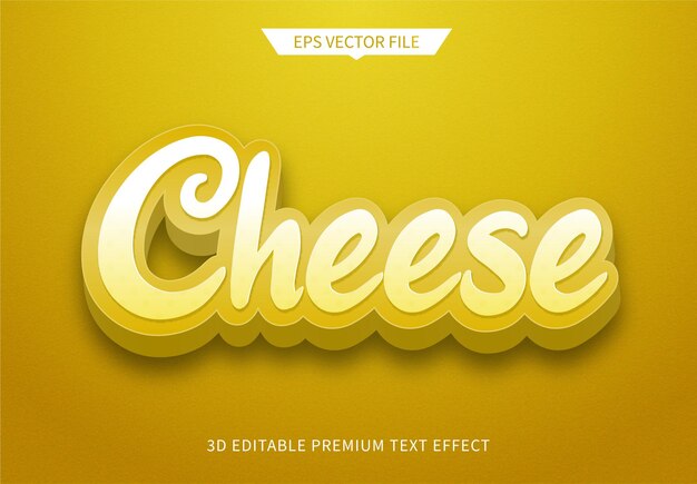 Vector cheese 3d editable text style effect