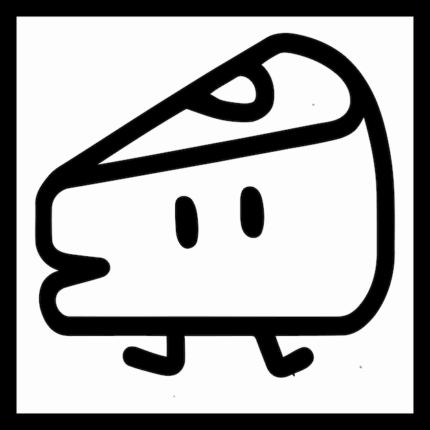 Векторное изображение черного силуэта сыра