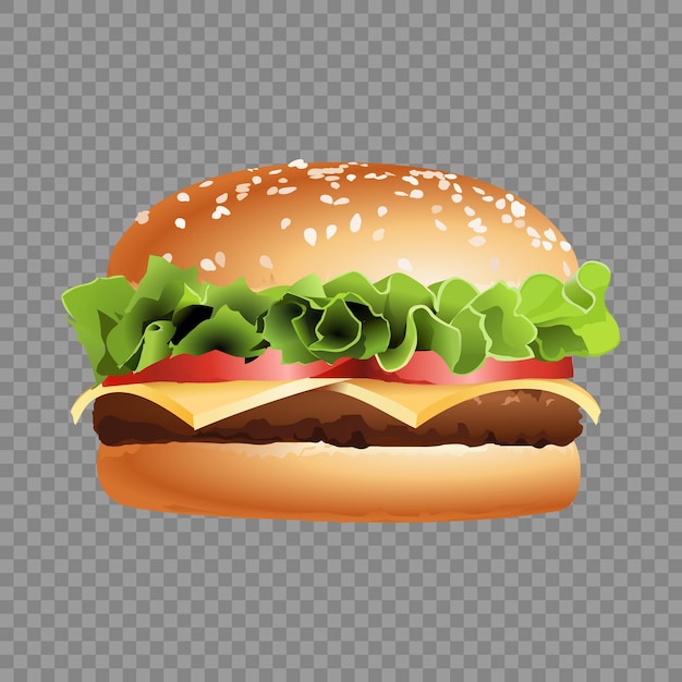 Vector cheese burger of fast food transparent clipart images