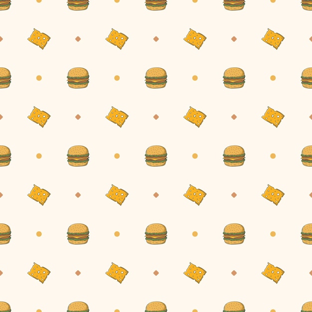 Cheese burger seamless pattern