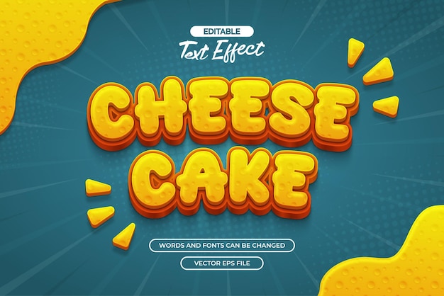 Vector cheese cake editable text effect