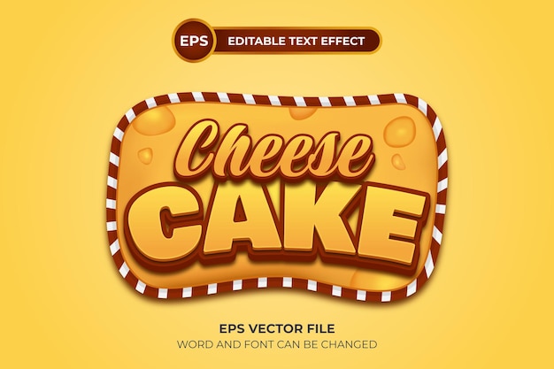 Cheese cake logo with editable text effect