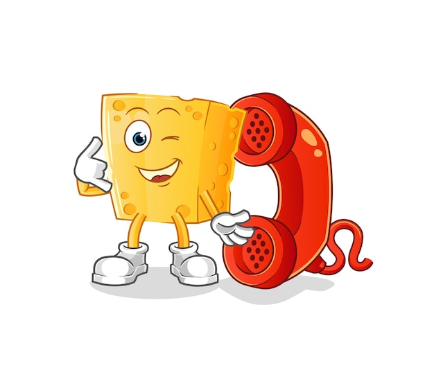 Cheese call mascot cartoon vector