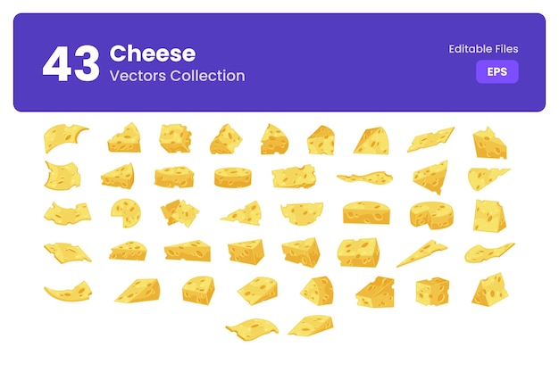 Vector cheese cartoon collection illustrations