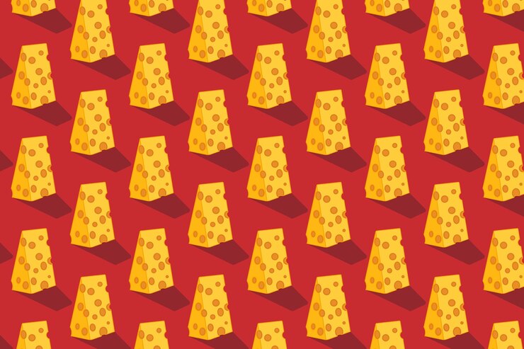 Vector cheese cone piece seamless pattern vector illustration