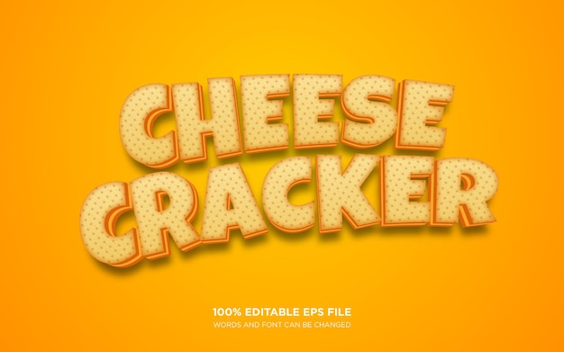 Effetto stile testo modificabile cheese cracker snack