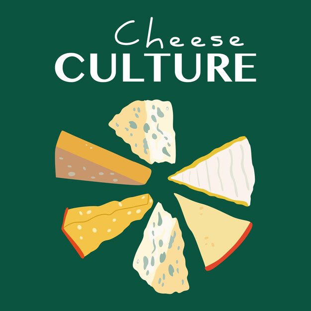 cheese culture vintage poster for cheese shop curd product for design recipe book