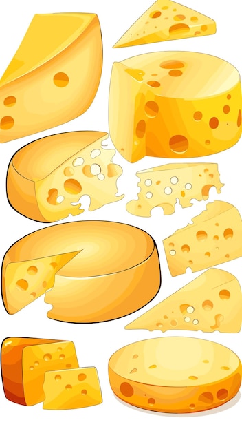 チーズ描画の漫画アートワークベクトル