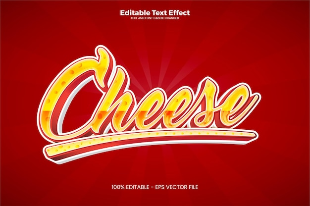 Cheese editable text effect in modern trend style