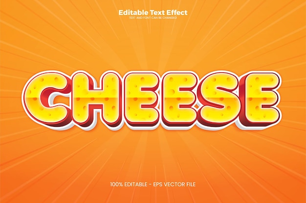 Cheese editable text effect in modern trend style