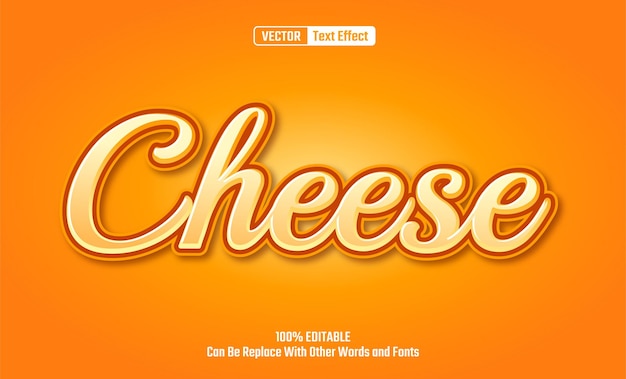 Cheese editable vector text effect