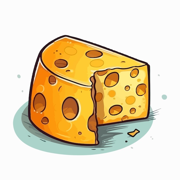 Cheese flat vector illustration cheese hand drawing isolated vector illustration