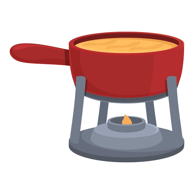 Cheese fondue icon cartoon vector Food sauce French dish