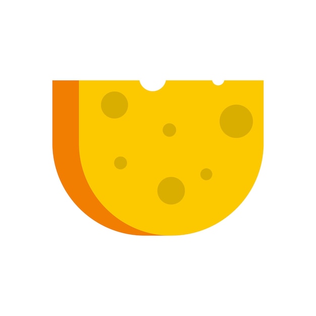 Cheese icon in flat style isolated on white background Food symbol