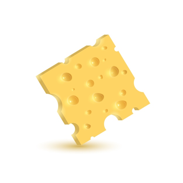 The cheese. Illustration  on white background. 