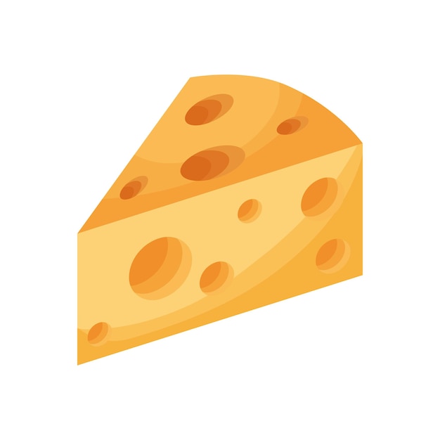 Cheese isolated over white background. vector illustration