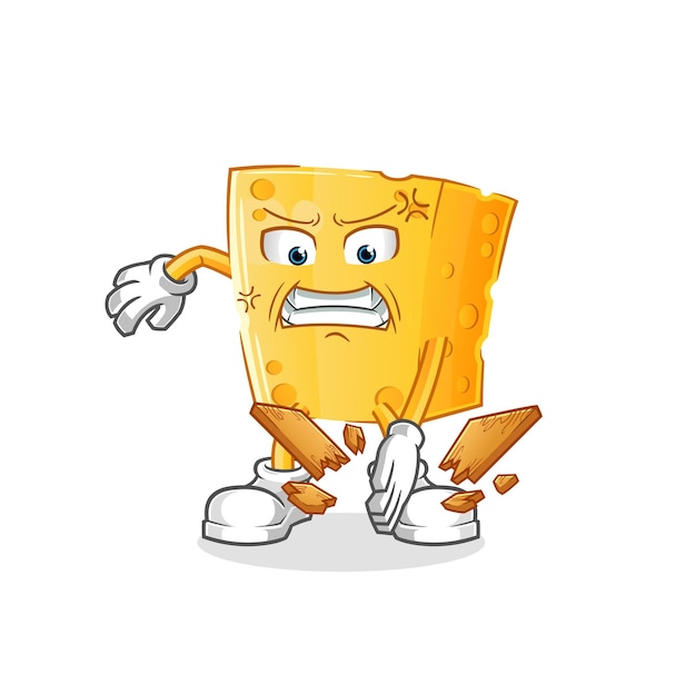 Cheese karate mascot. cartoon vector