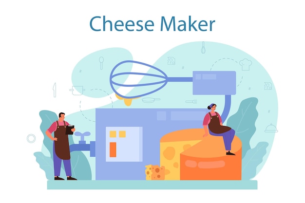 Cheese maker concept illustration
