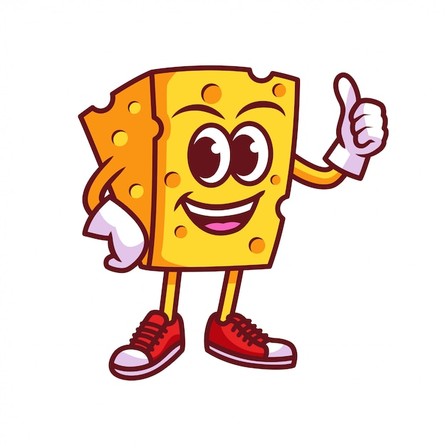 Cheese mascot logo cartoon