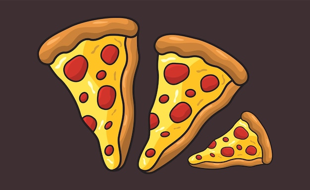 Cheese Pizza Slices Isolated Vector Illustration