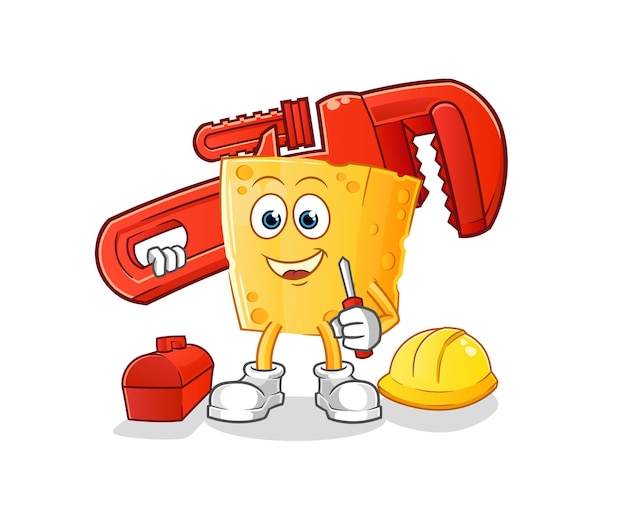 Cheese plumber cartoon cartoon mascot vector