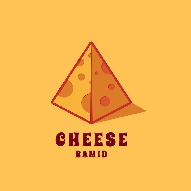 Cheese pyramid mix logo for restaurant business template design