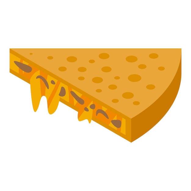 Vector cheese quesadilla icon isometric vector meet healthy