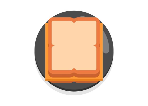 Cheese sandwich on a lid Simple flat illustration