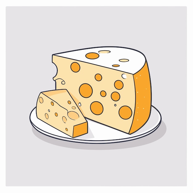 Cheese slice cartoon illustration