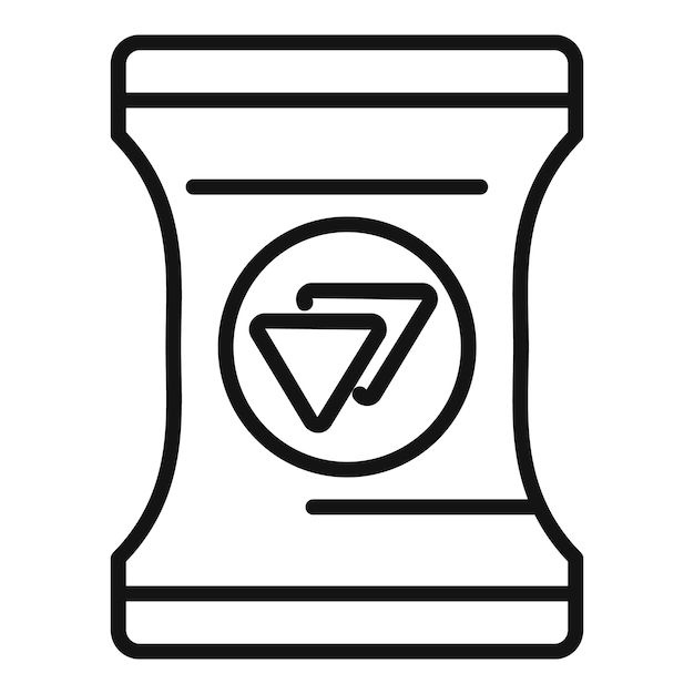 Vector cheese snack pack icon outline vector fast food packet