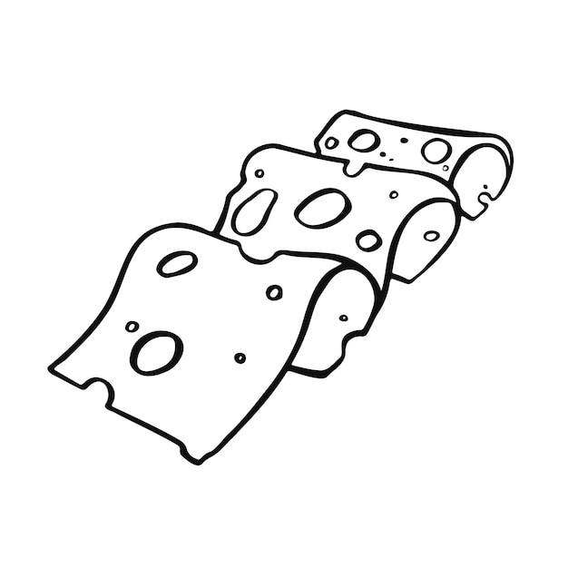 Символ сыра в мультяшном стиле для меню ресторана и веб-сайтов Векторная иллюстрация