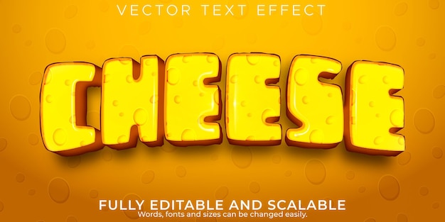 Cheese text effect editable food and fresh text style