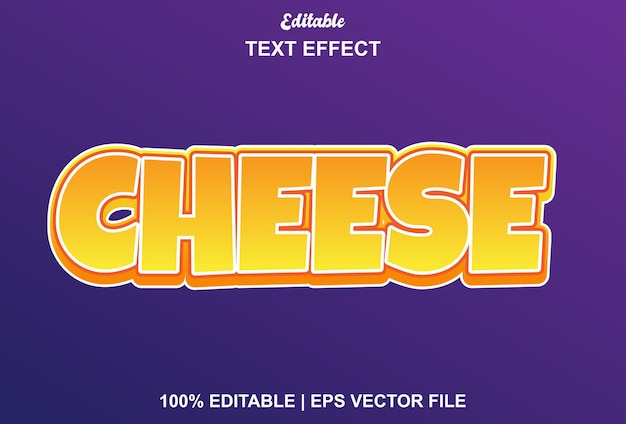 Cheese text effect with purple and yellow color