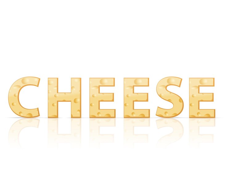 Vector cheese text