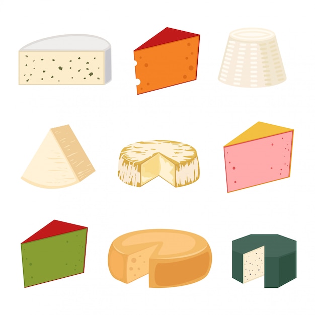 Vector cheese varieties